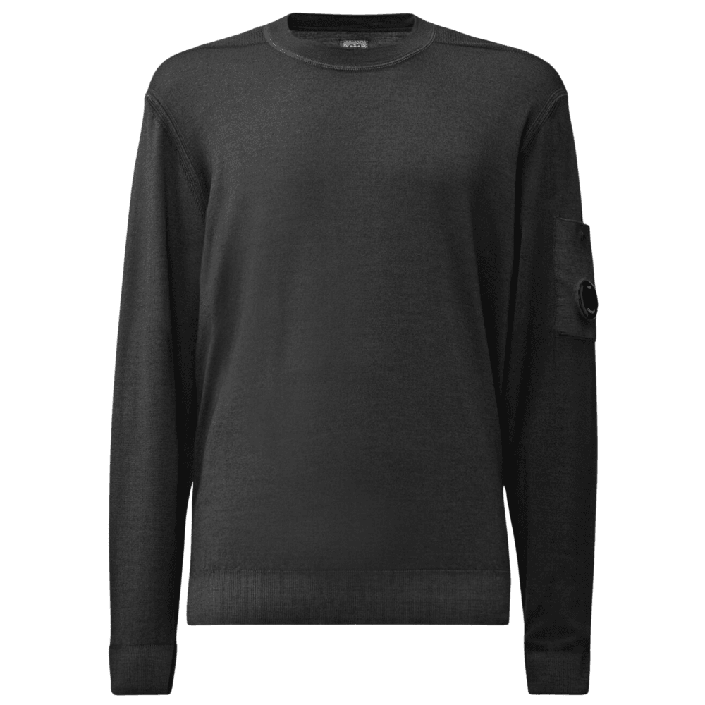Merino Wool Lens Logo Gunmetal Grey Knitwear Sweater