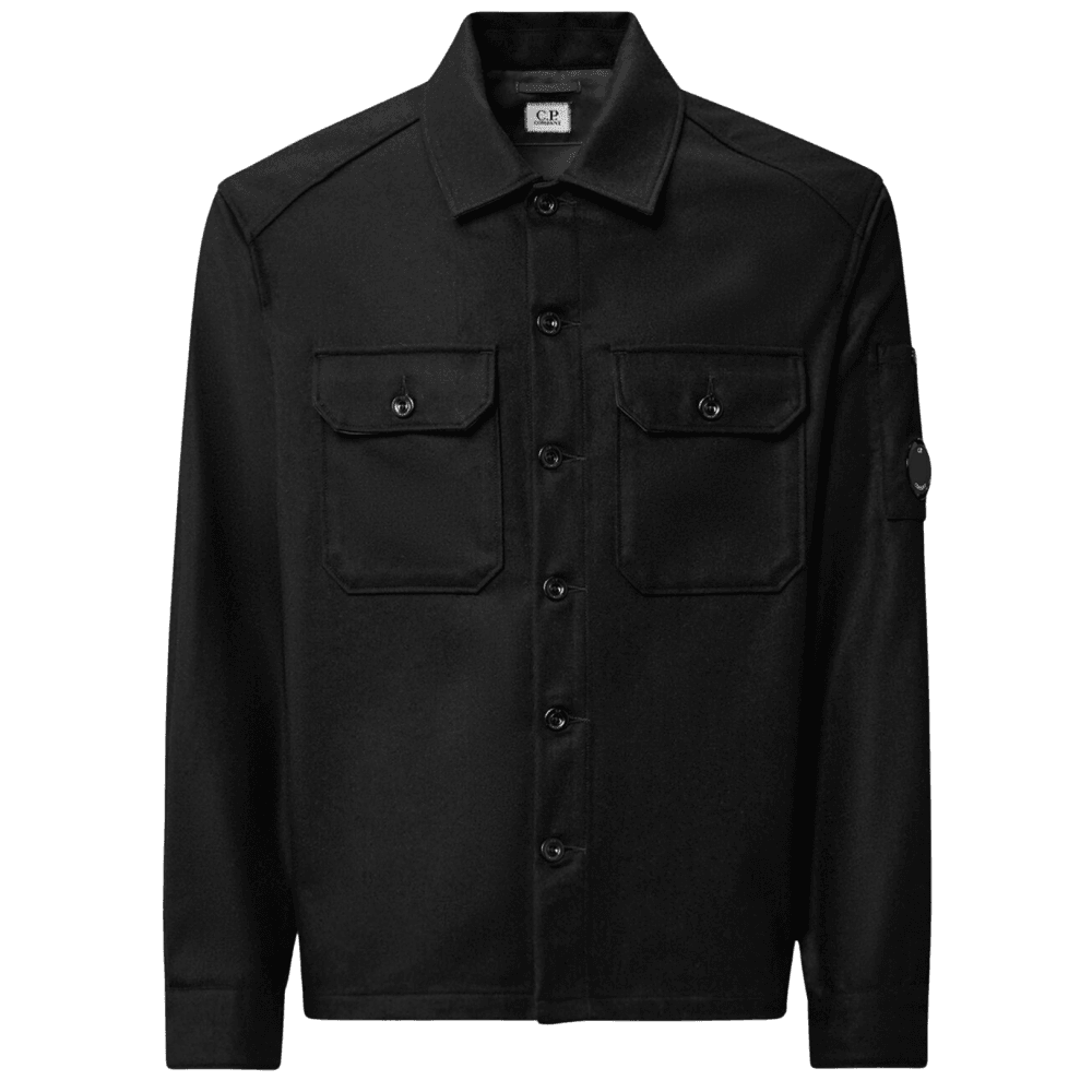 Felt Black Button Down Overshirt