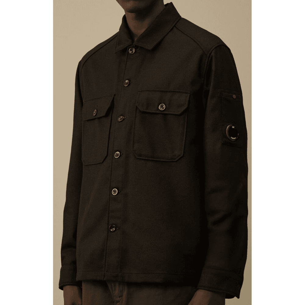 Felt Black Button Down Overshirt