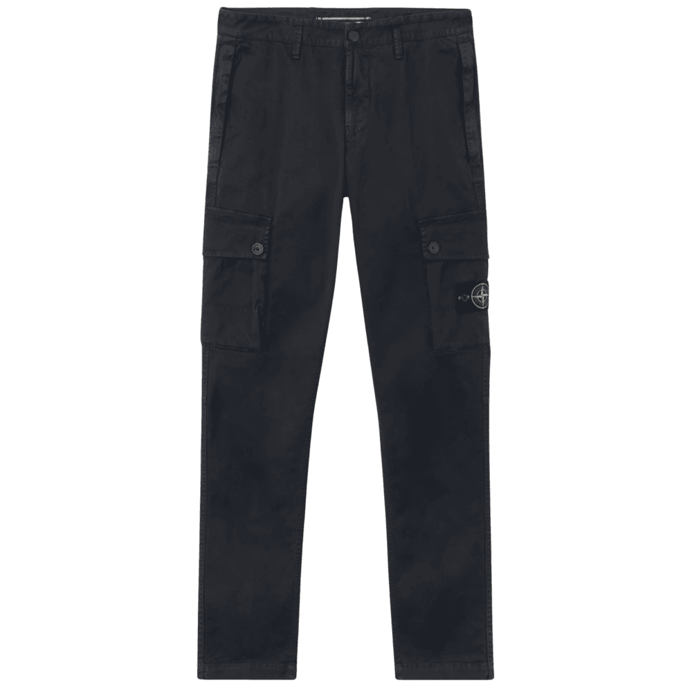 Slim Fit Stretch Organic Broken Twill Navy Cargo Pant