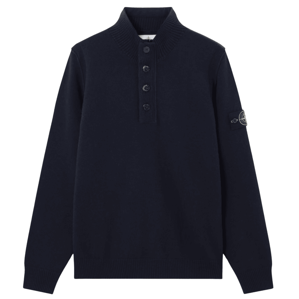 Half Zip Lambswool Navy Knitwear Jumper