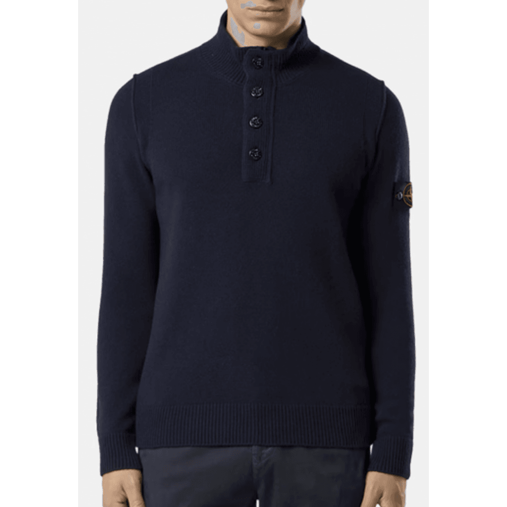 Half Zip Lambswool Navy Knitwear Jumper