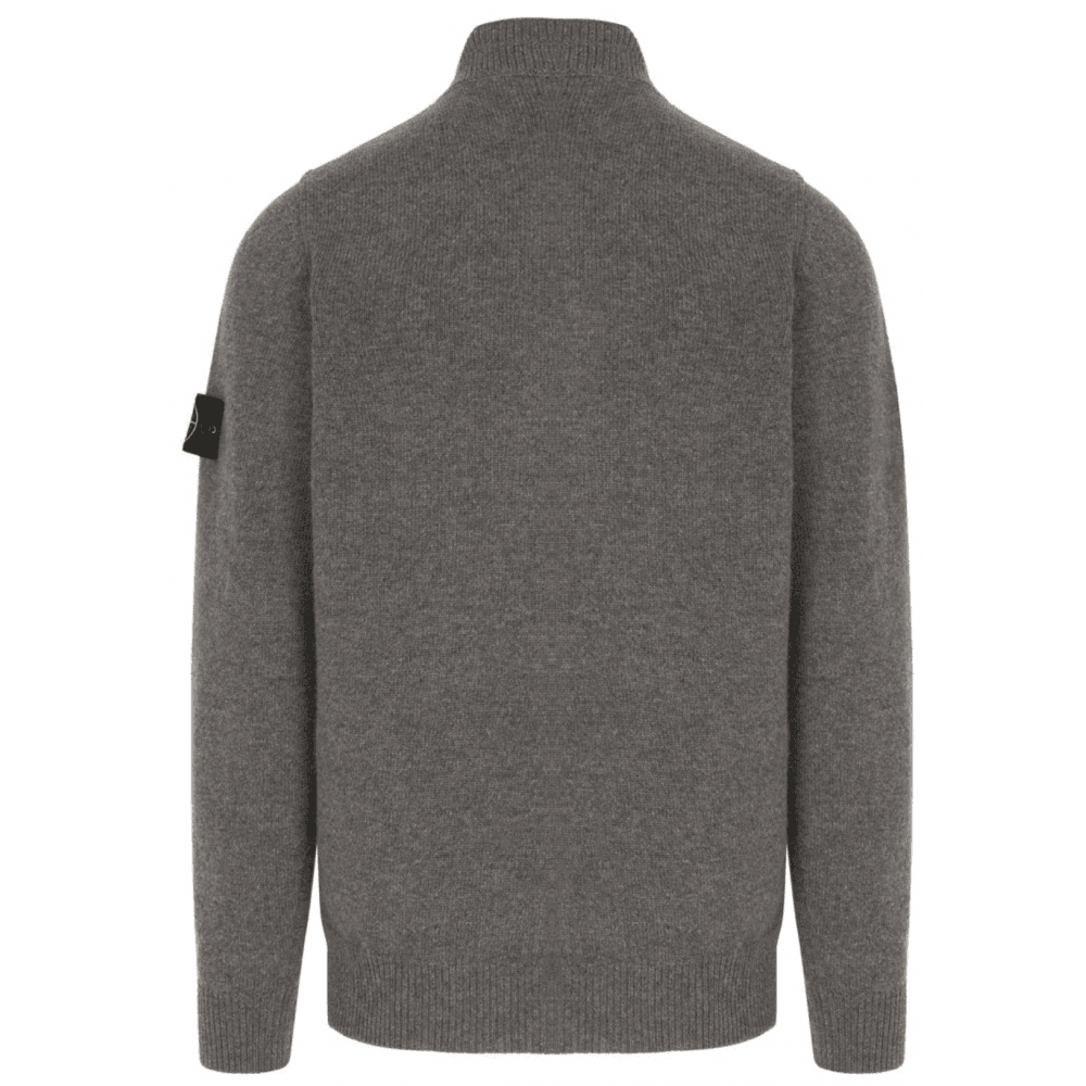 Half Zip Lambswool Grey Knitwear Jumper