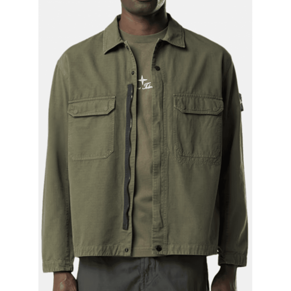 Ripstop Cotton Military Green Overshirt