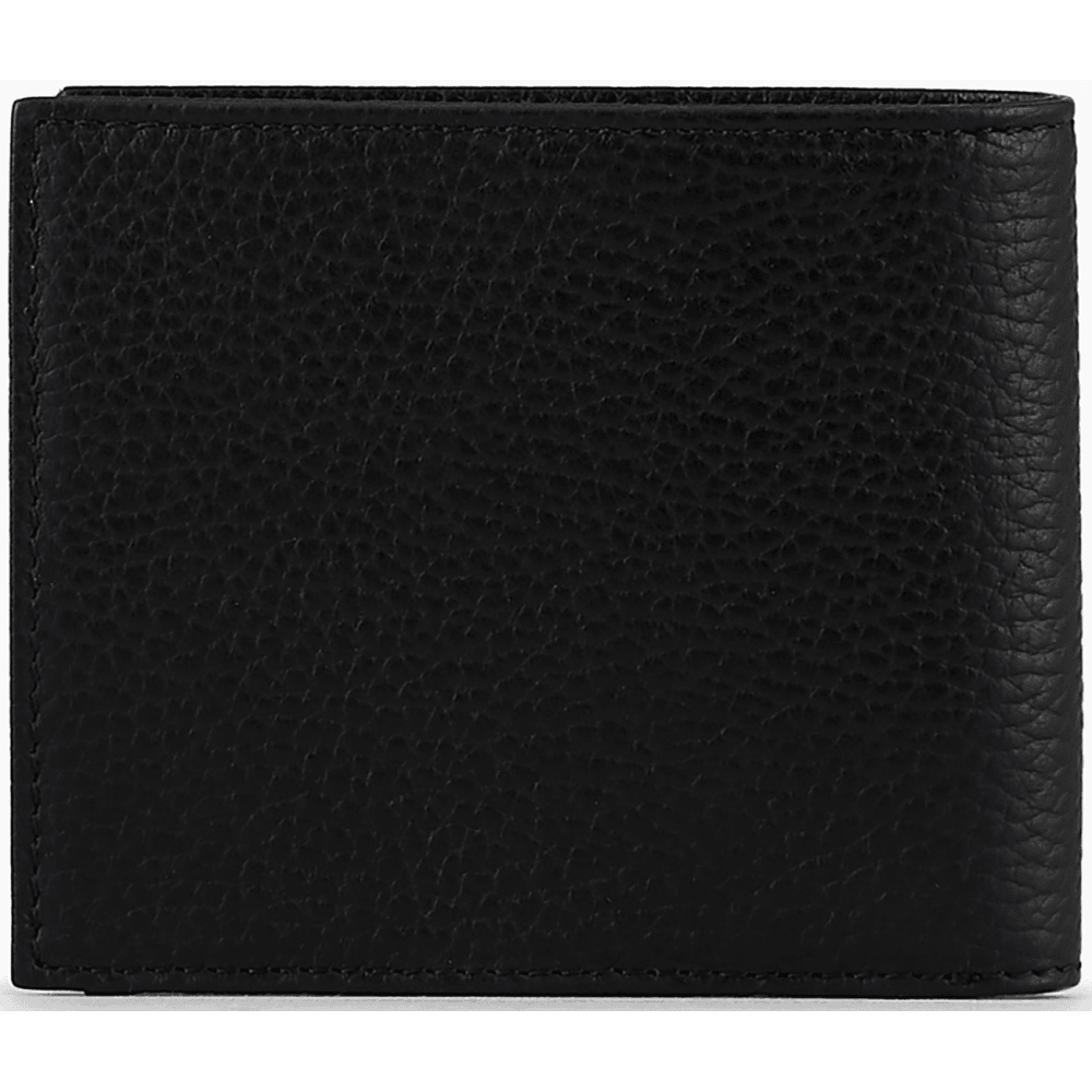 Rubberised Logo Black Leather Wallet