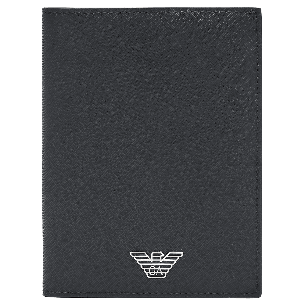 ASV Eagle Logo Black Leather Passport Holder