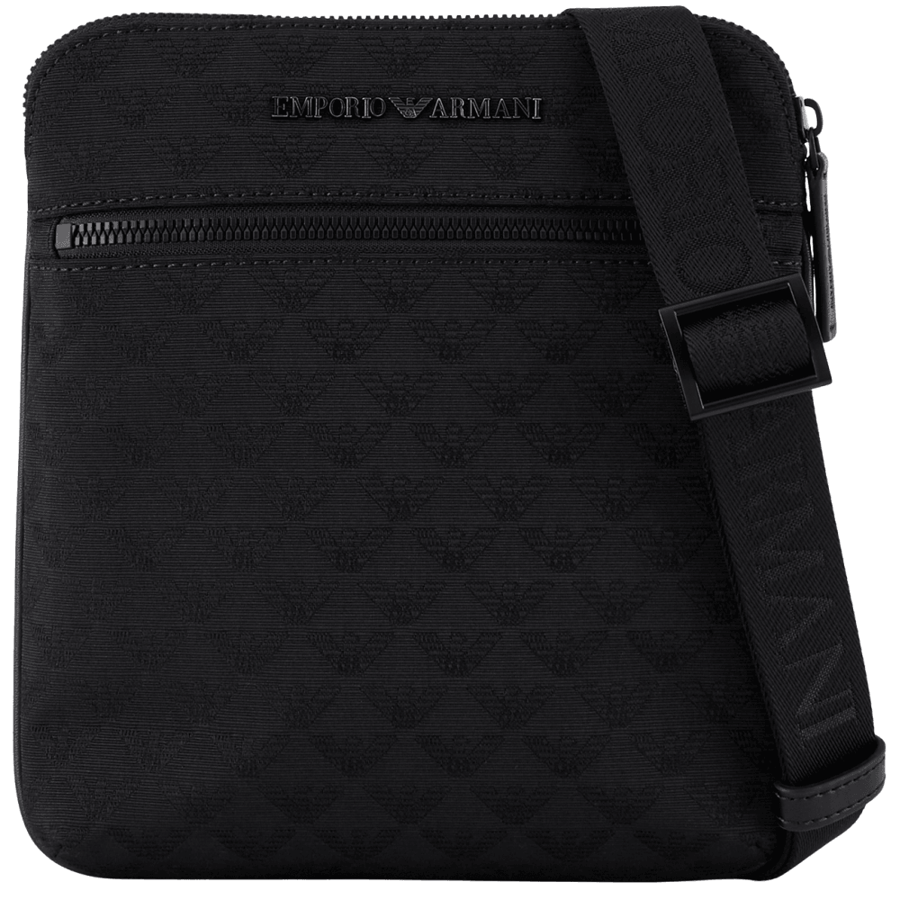 Allover Eagle Logo Black Shoulder Bag
