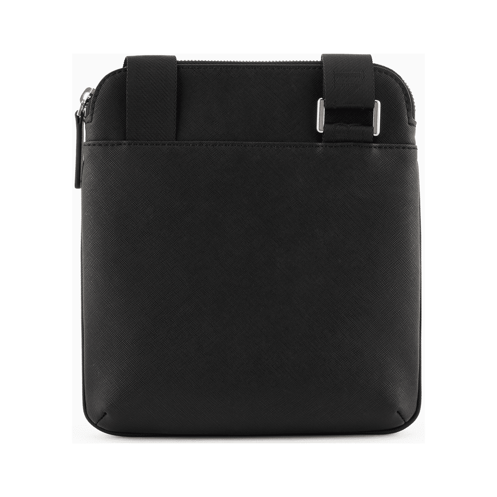 ASV Eagle Logo Black Leather Shoulder Bag