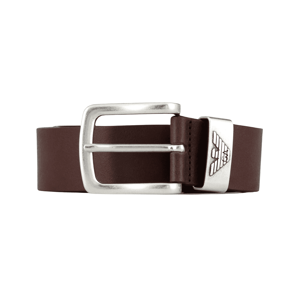 Eagle Logo Leather Brown Belt