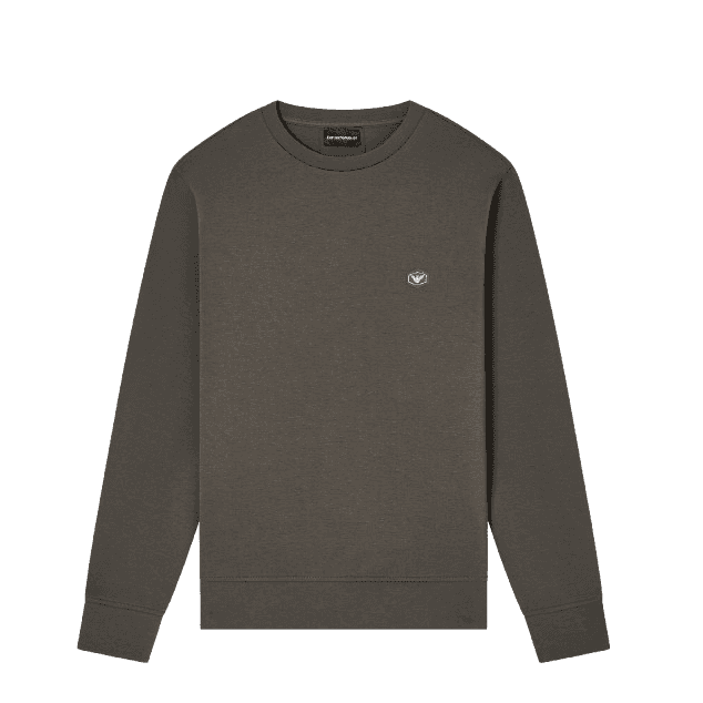 Cotton Chest Logo Regular Fit Dark Grey Sweatshirt
