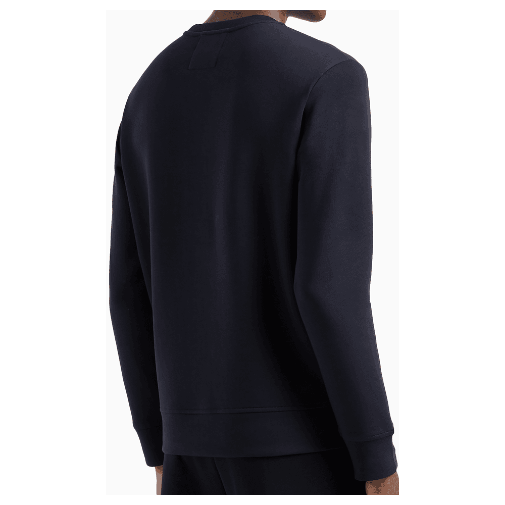 Cotton Chest Logo Regular Fit Navy Sweatshirt