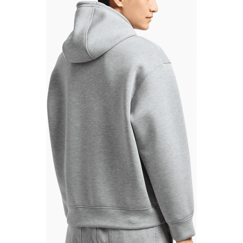 Embroidered Eagle Logo Grey Pullover Hoodie