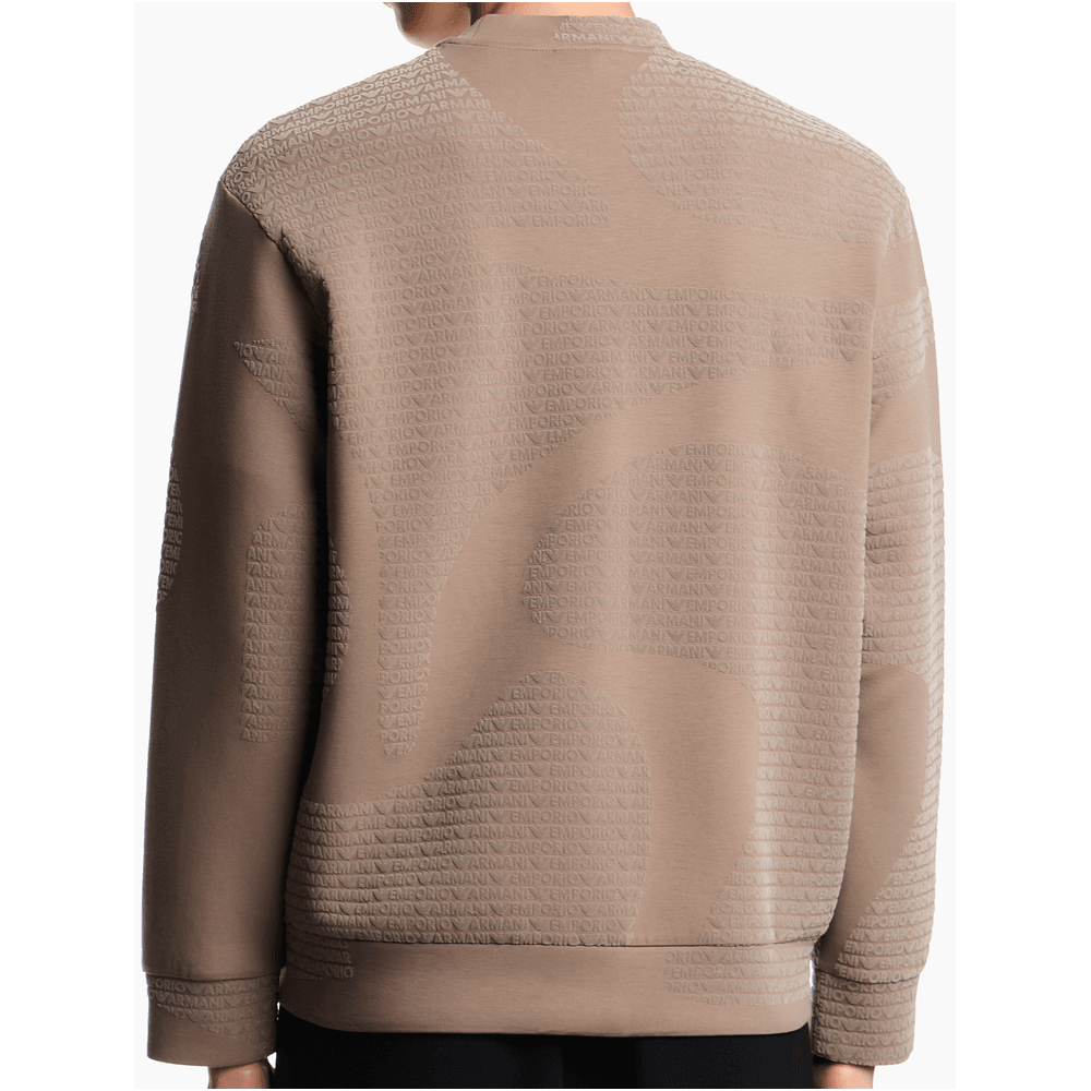 ASV Allover Flocked Logo Beige Sweatshirt