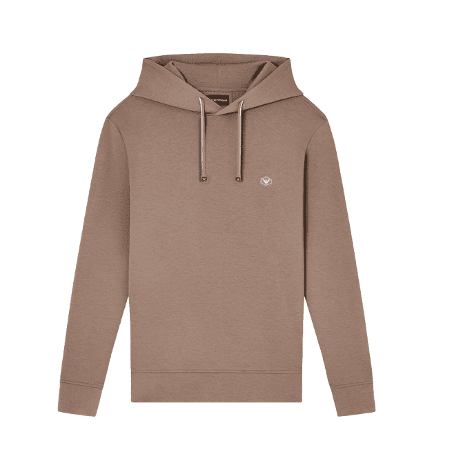 Patch Logo Pullover Beige Hoodie