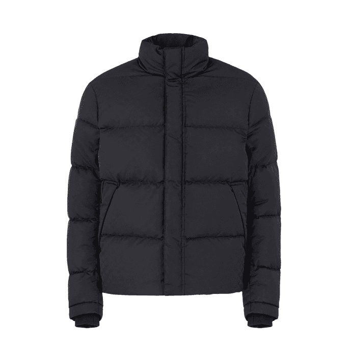 Allover Eagle Logo Quilted Black Puffer Jacket