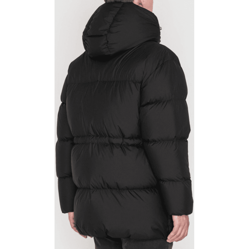 Patch Logo Black Nylon Puffer Jacket