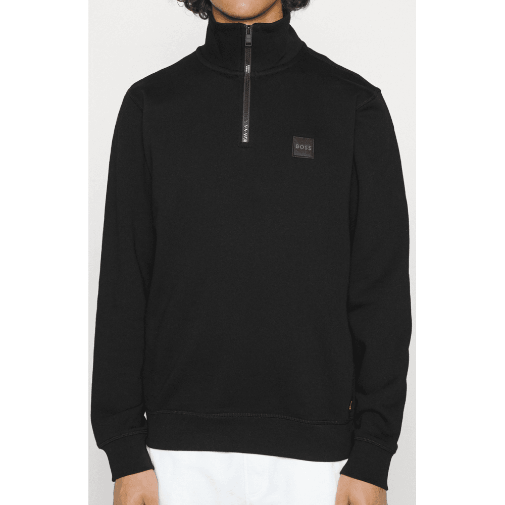 Zetrust Patch Logo Black Quarter Zip Sweatshirt