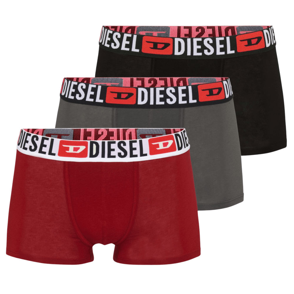 Cotton 3-Pack Black/Grey/Red Boxer Shorts