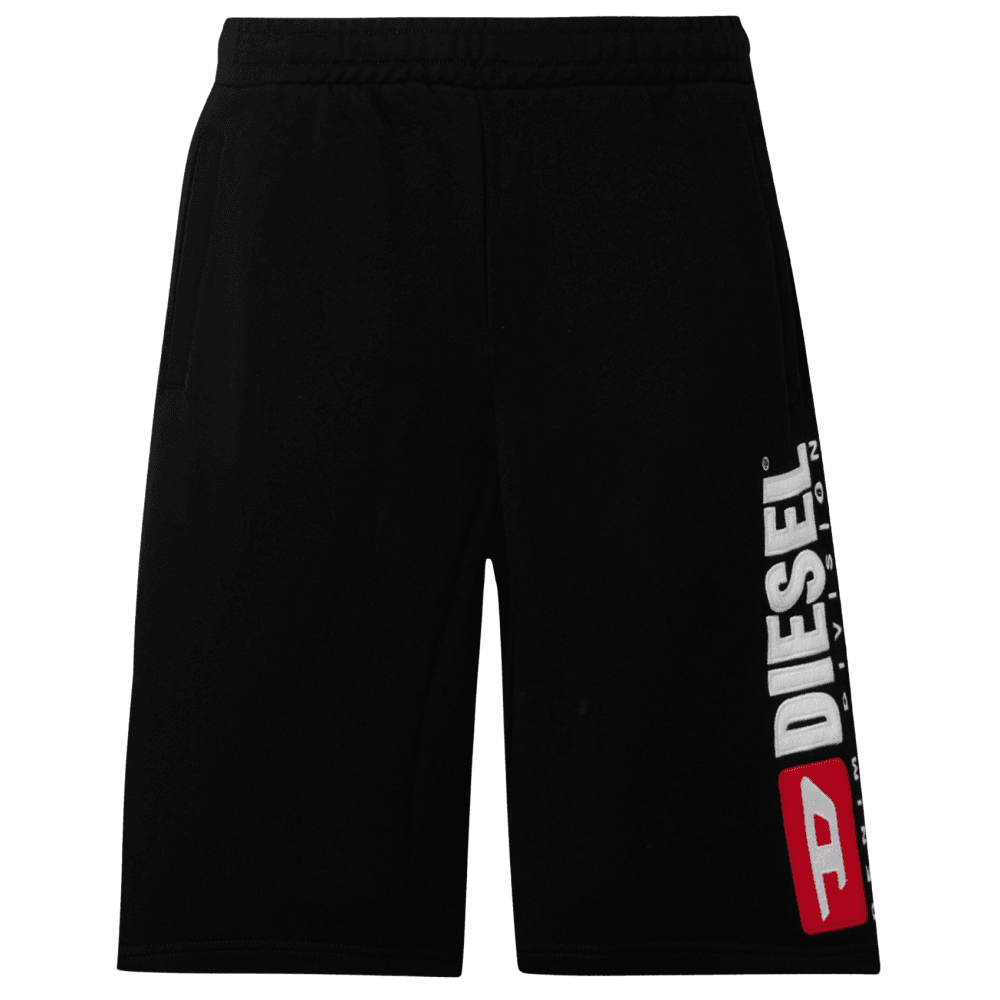 Crow Large Logo Black Cotton Shorts