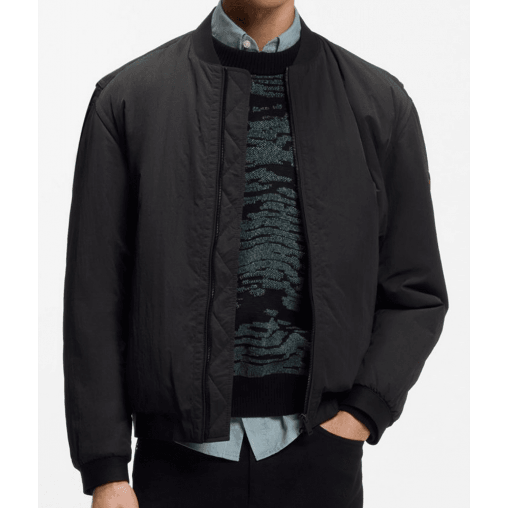 Ovarsi Soft Touch Black Bomber Jacket