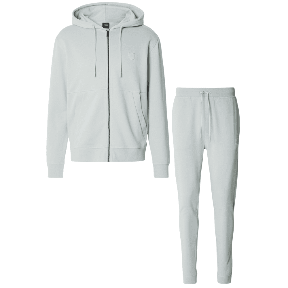 Zetalky Zip Up Hooded Pastel Grey Tracksuit