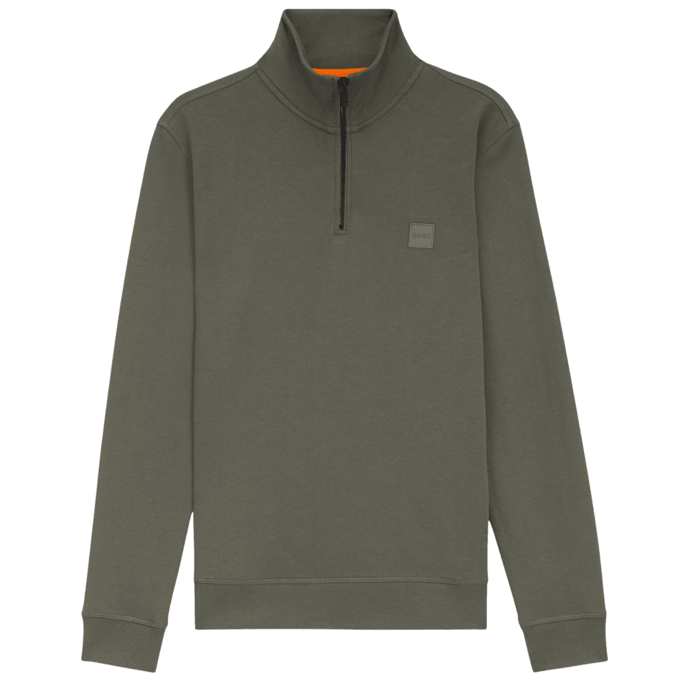Zetrust Patch Logo Grey/Green Quarter Zip Sweatshirt