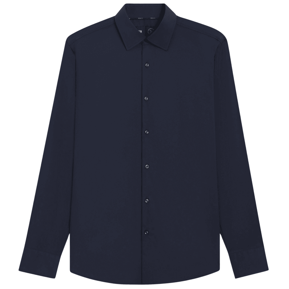 H-Hank Slim Fit Easy Iron Navy Shirt