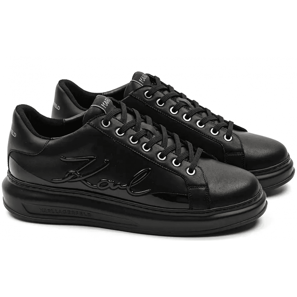Signia Shine Logo Triple Black Leather Trainer