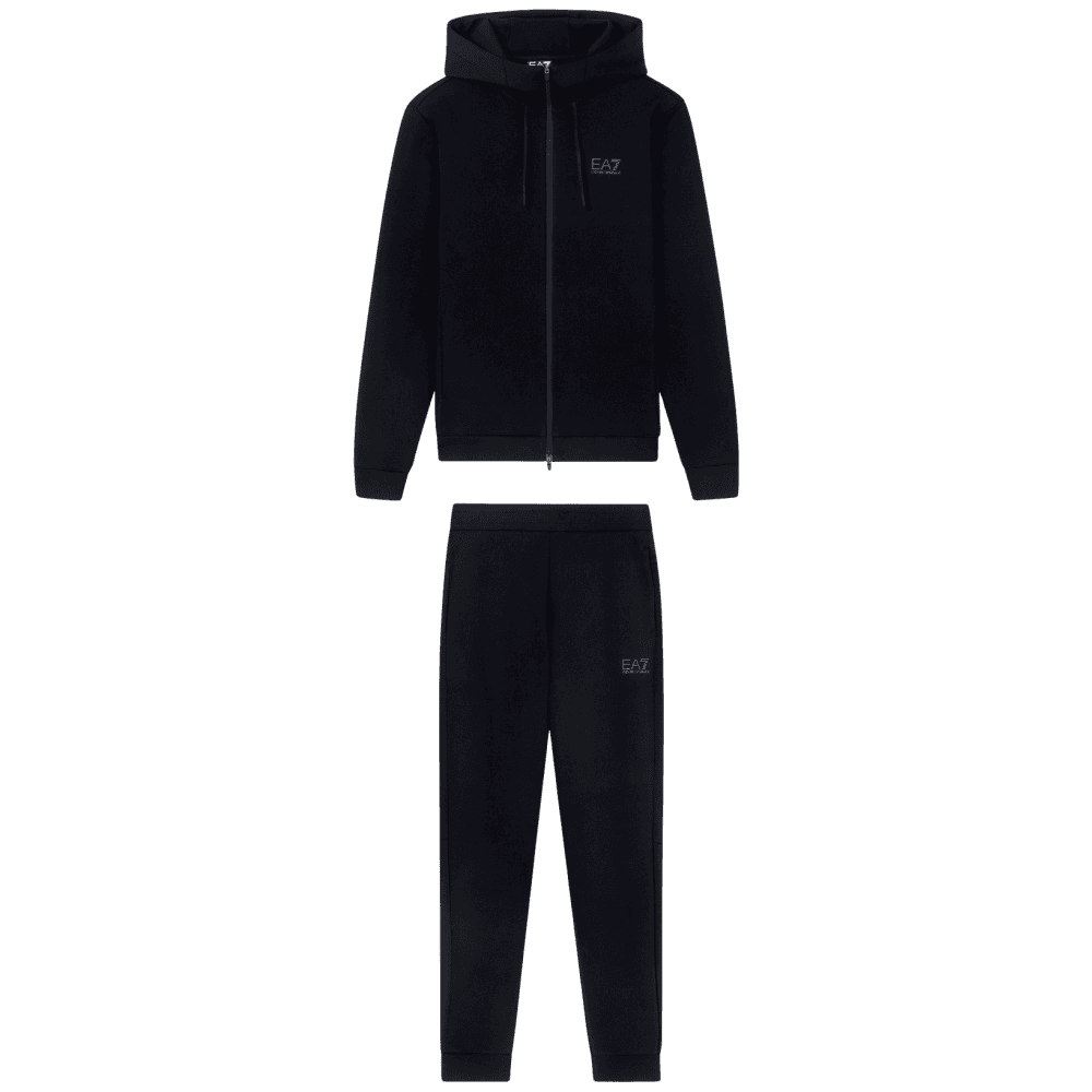 Ventus7 Cotton Zip Hooded Black Tracksuit
