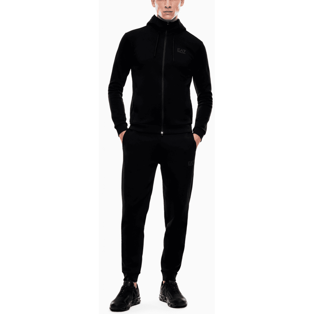 Ventus7 Cotton Zip Hooded Black Tracksuit