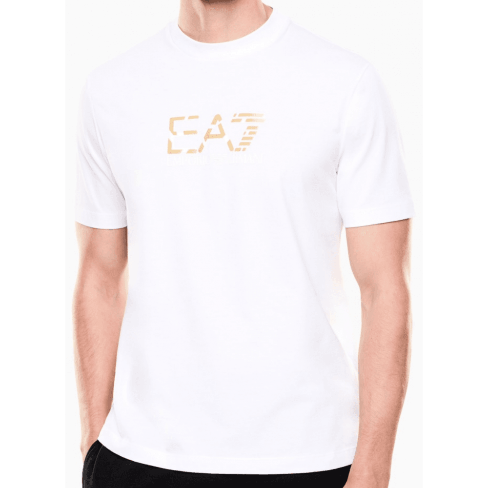 Premium Cotton Graphic White/Gold T-Shirt