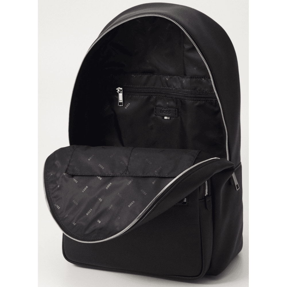 Ray Grain Synthetic Leather Black Backpack