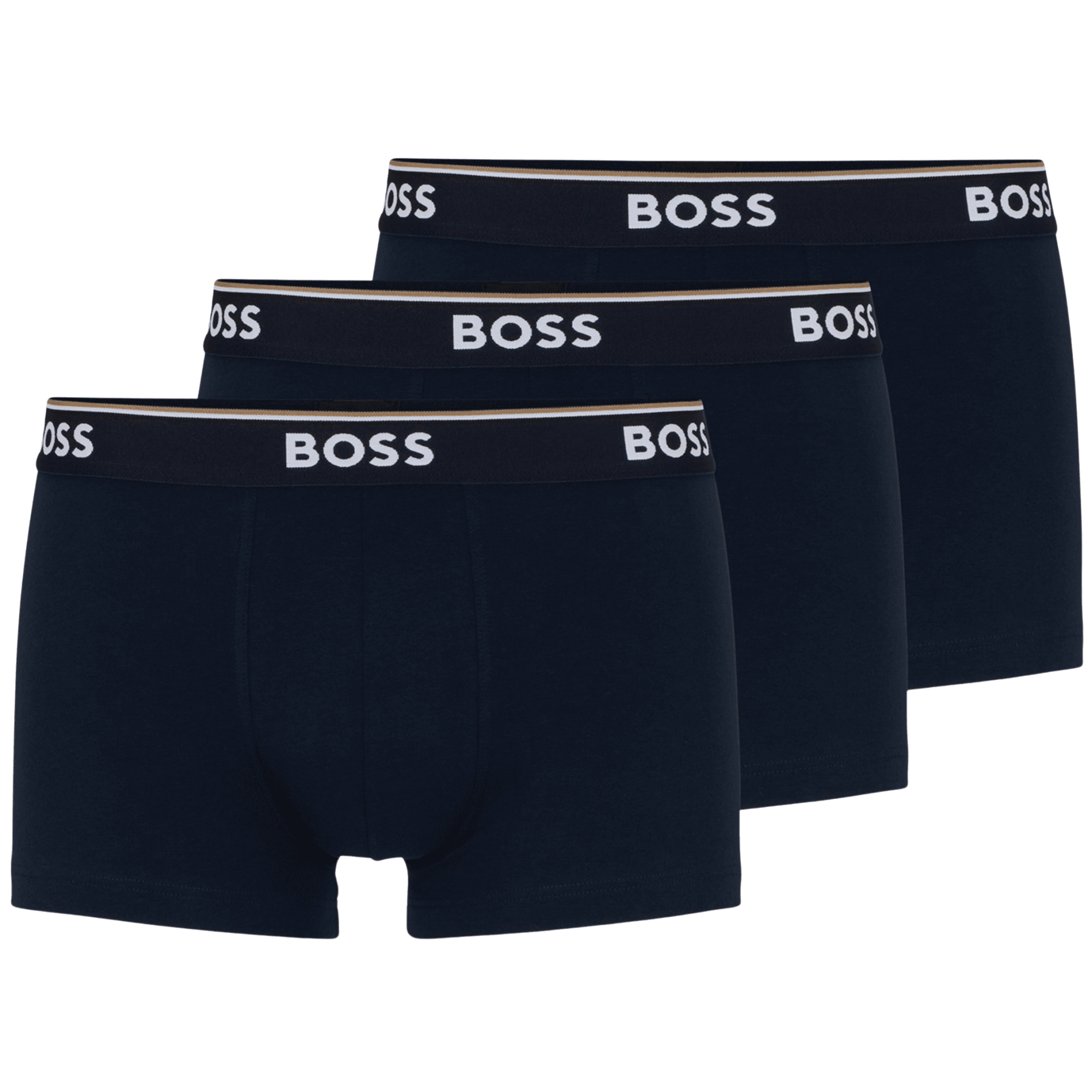 3-Pack Stretch Cotton Navy Trunks