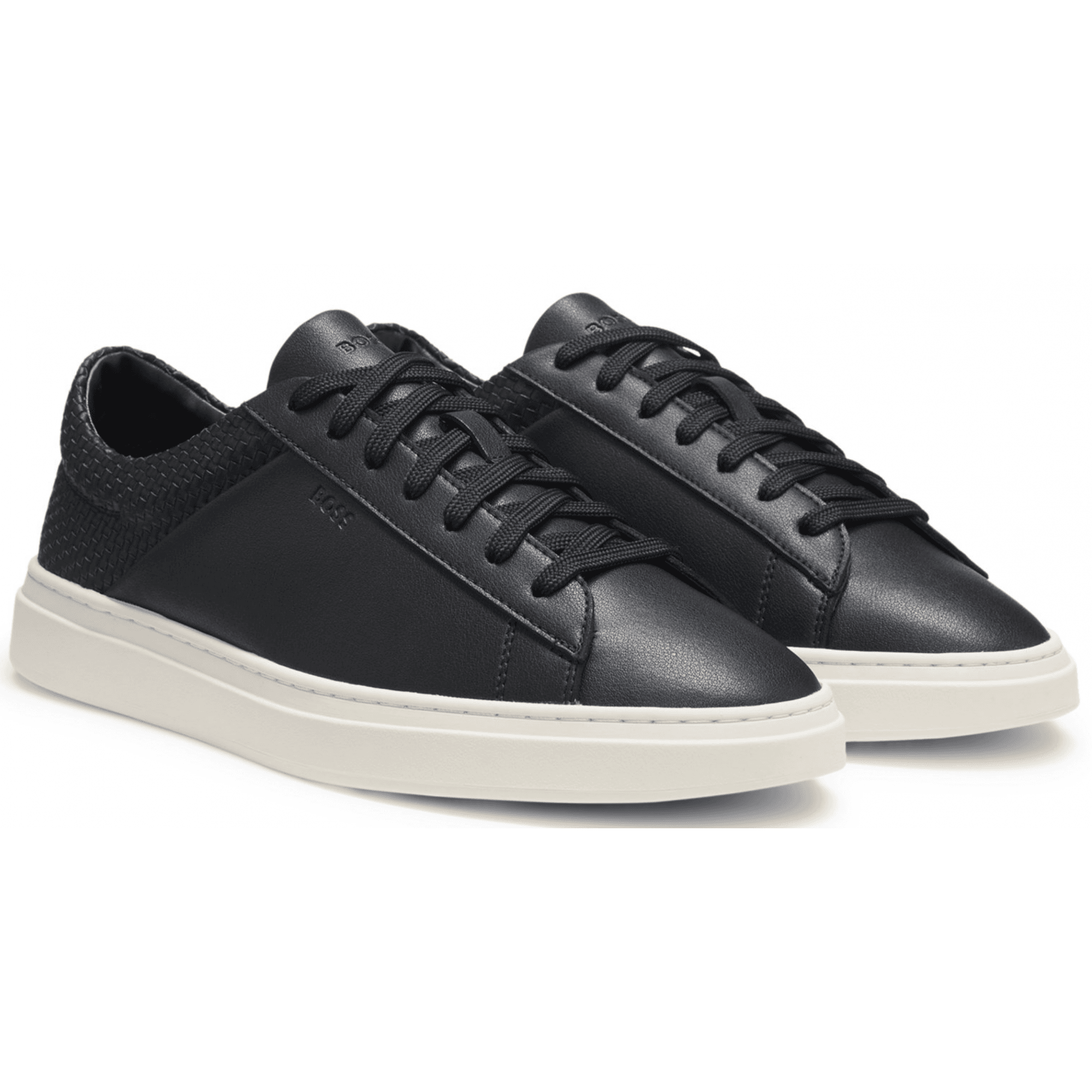 Keiren Tenn Black/White Low Top Trainers
