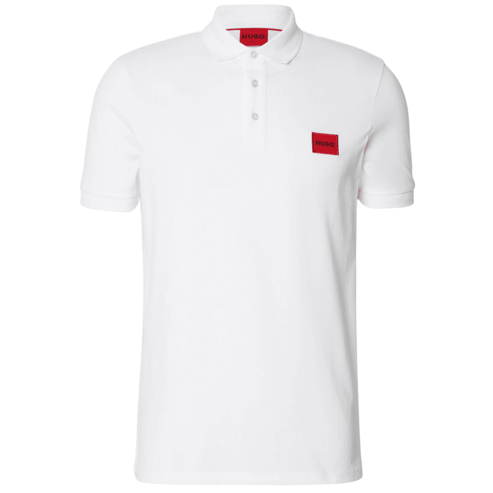 HUGO Deroso222 Slim Fit White Polo Shirt
