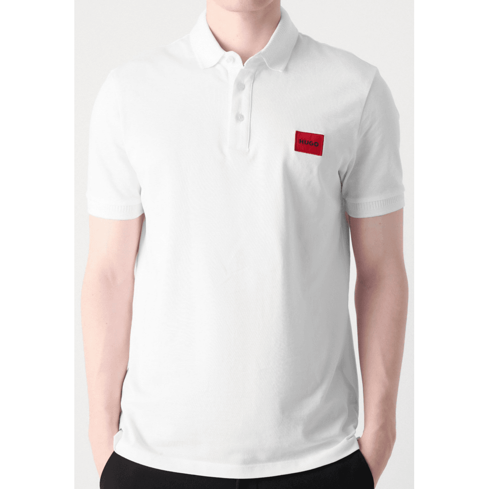 HUGO Deroso222 Slim Fit White Polo Shirt