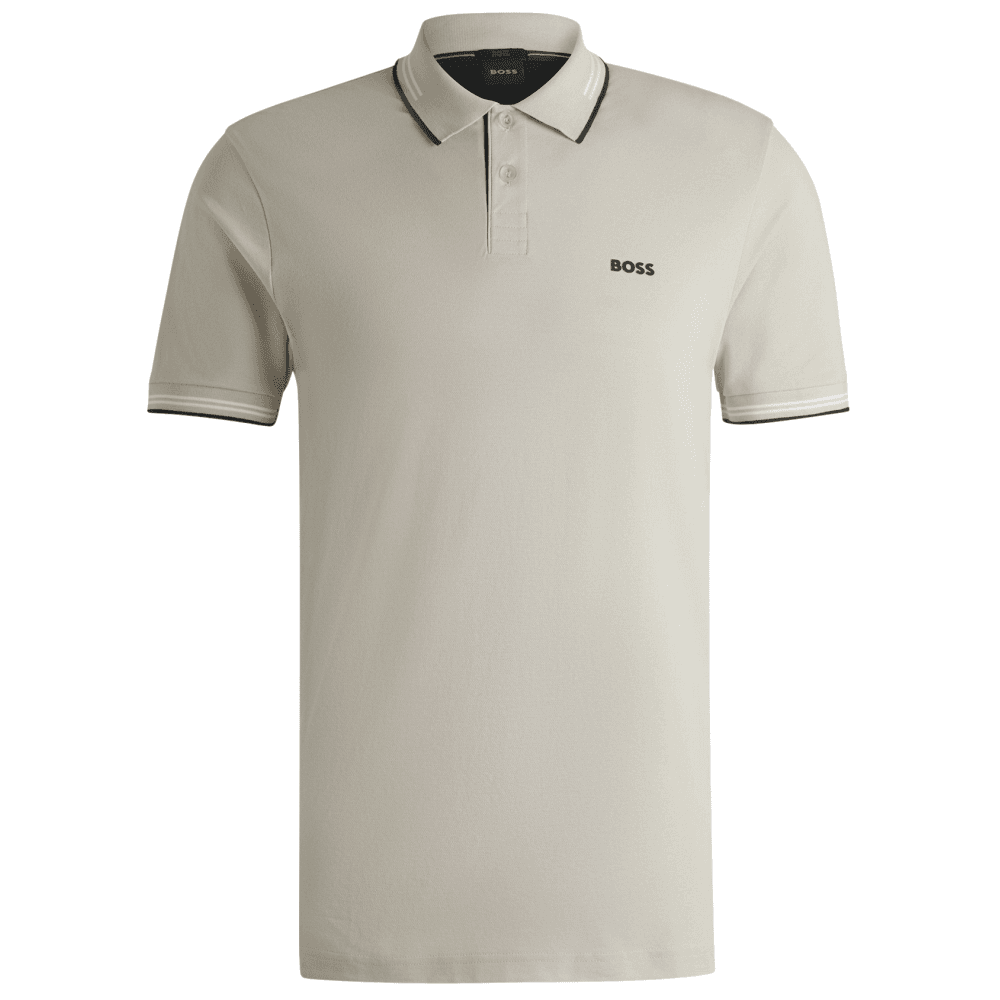 Paul Tipped Collar Slim Fit Beige Polo Shirt