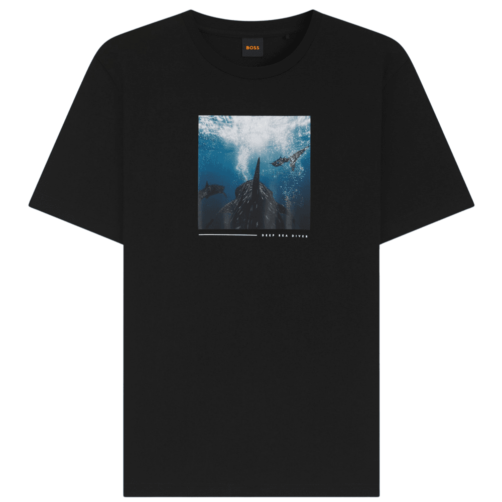 TEE_Creature Dolphin Graphic Black T-Shirt