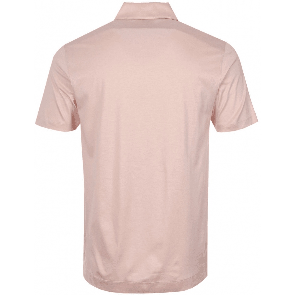 H-Paras Mercerised Cotton Pastel Pink Zip Polo Shirt
