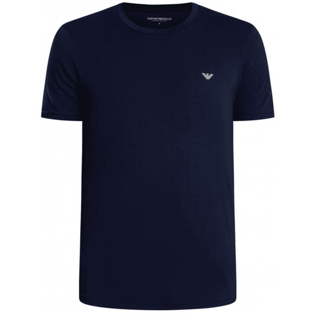 Cotton 2-Pack Round Neck Eagle Logo Navy/Beige T-Shirt