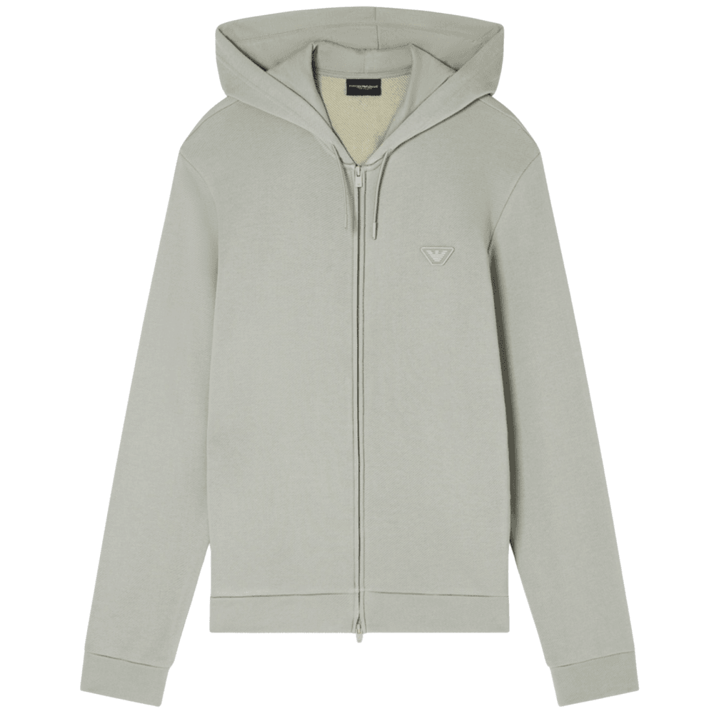 Embroidered Logo Pistachio Green Zip Up Hoodied Tracksuit