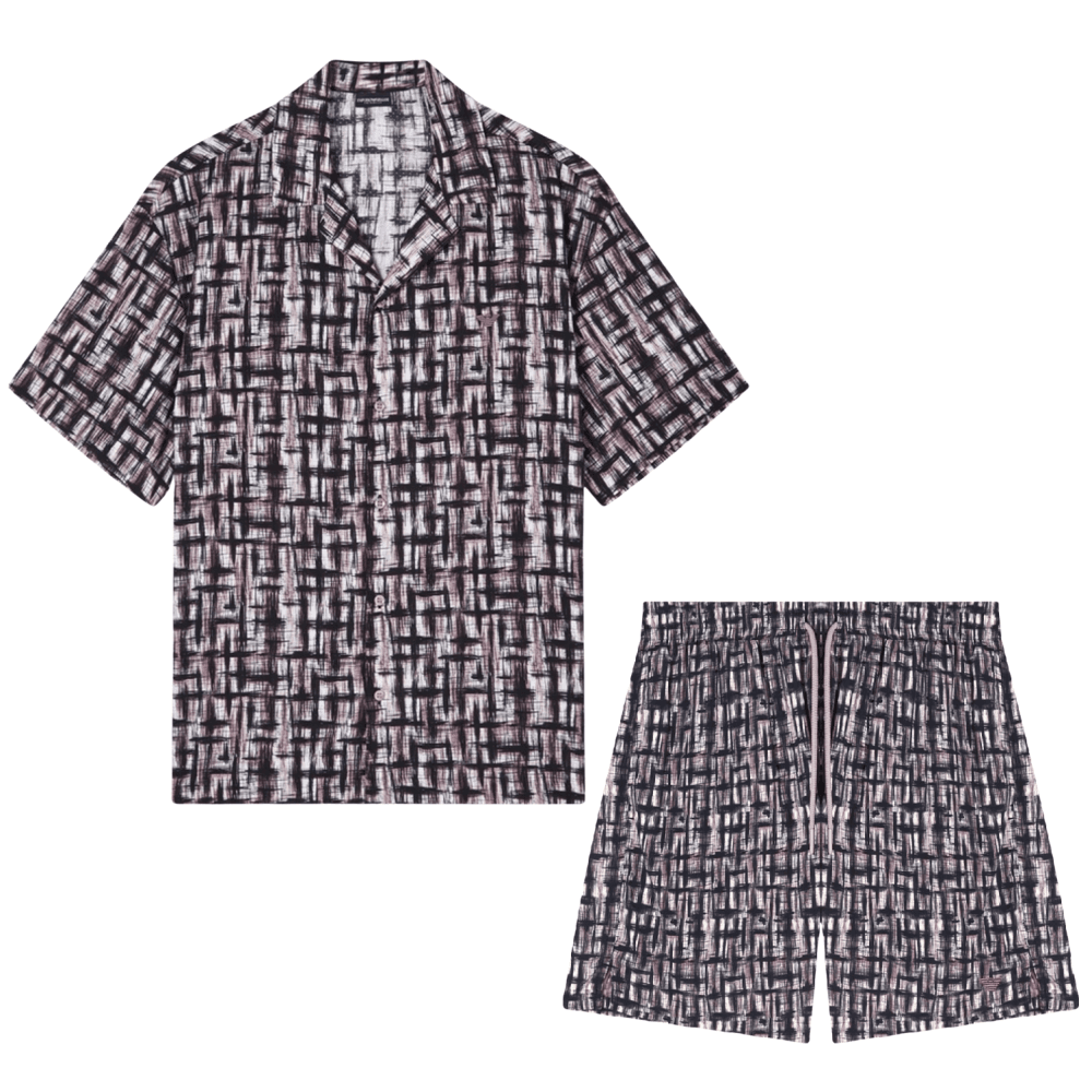 Woven Camo Shirt Set