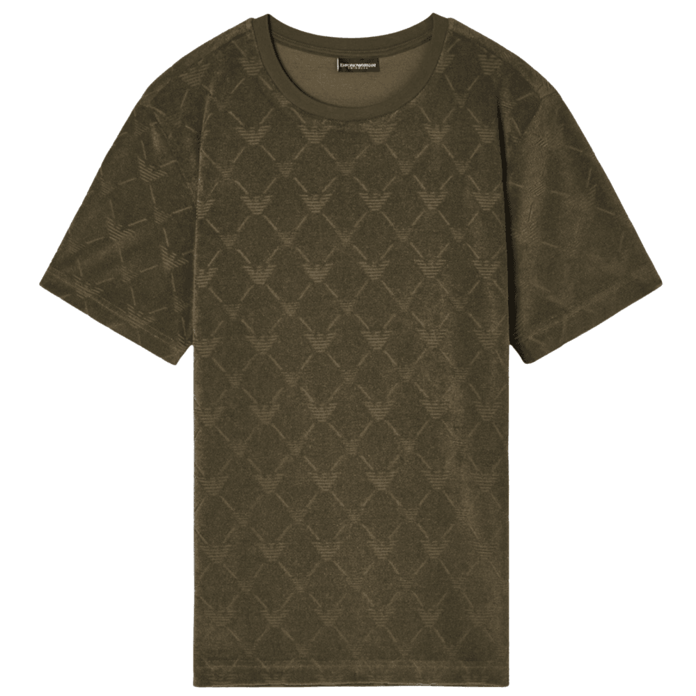 Monogram Logo Olive Green Shorts Set