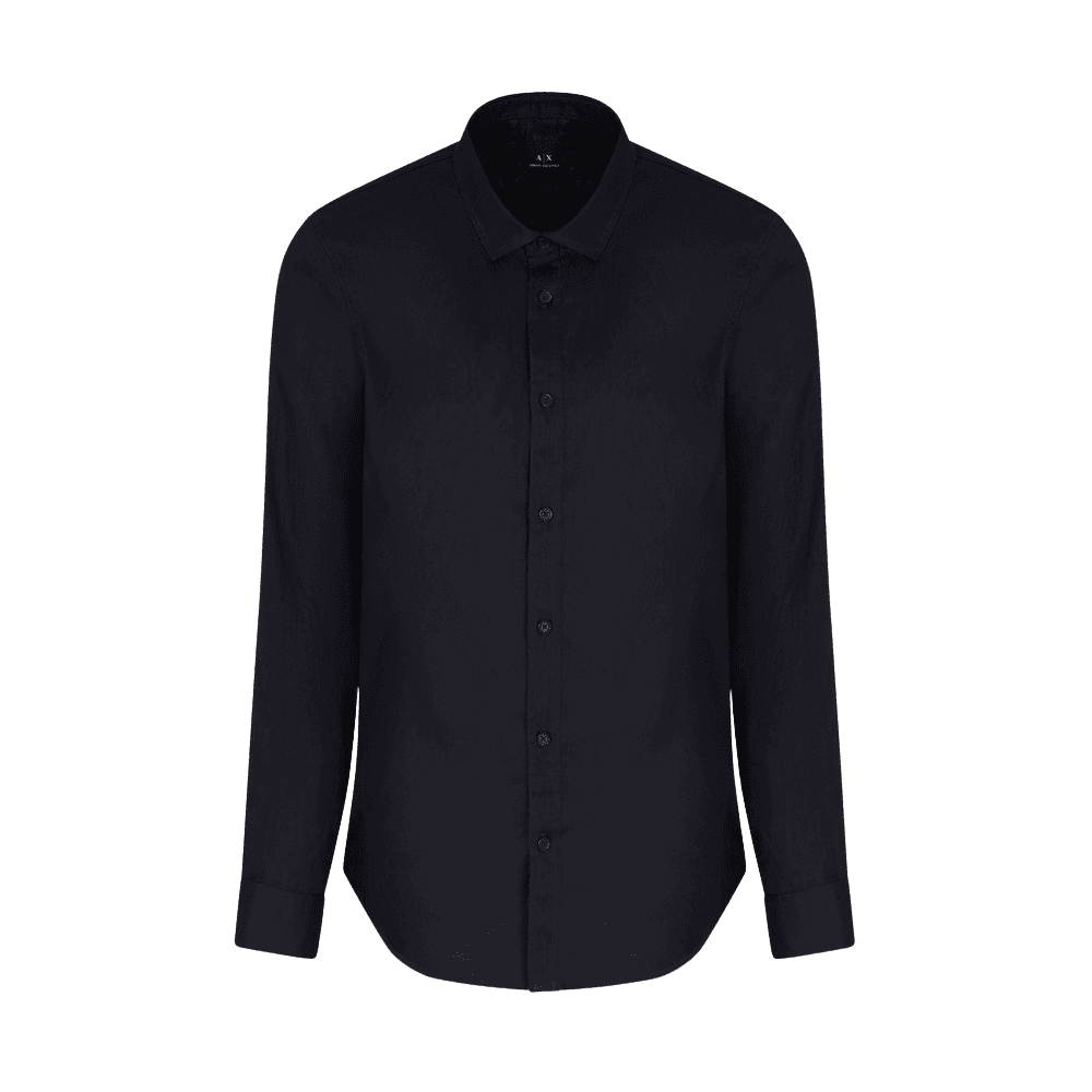 Linen Long Sleeve Black Shirt