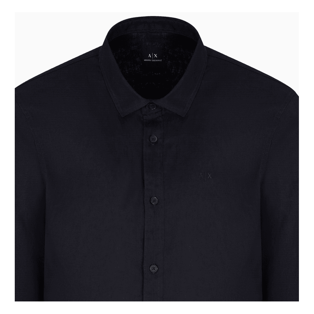 Linen Long Sleeve Black Shirt