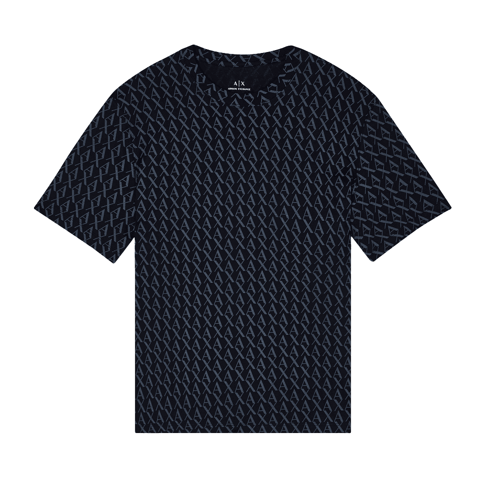 Regular Fit Monogram Logo Black T-Shirt
