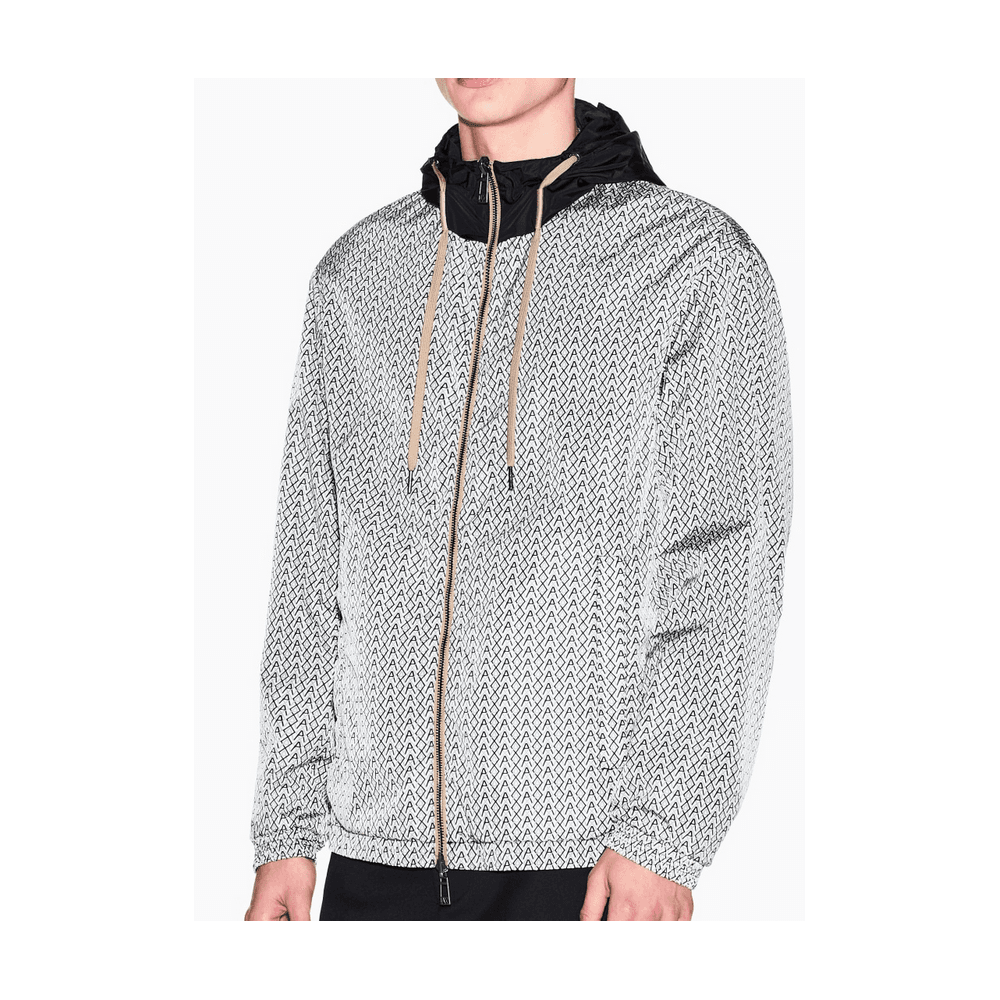 Nylon Reversible Monogram Logo/Black Windbreaker Jacket
