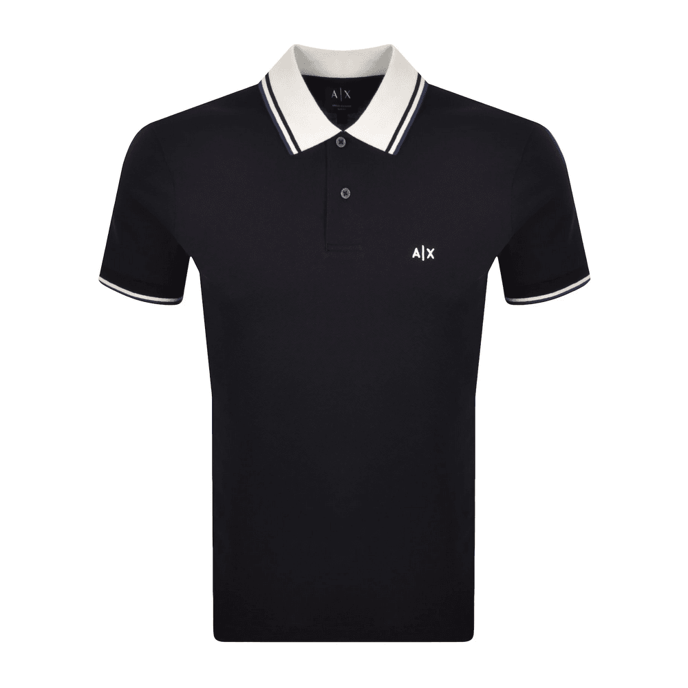 Collar Logo Navy Polo Shirt