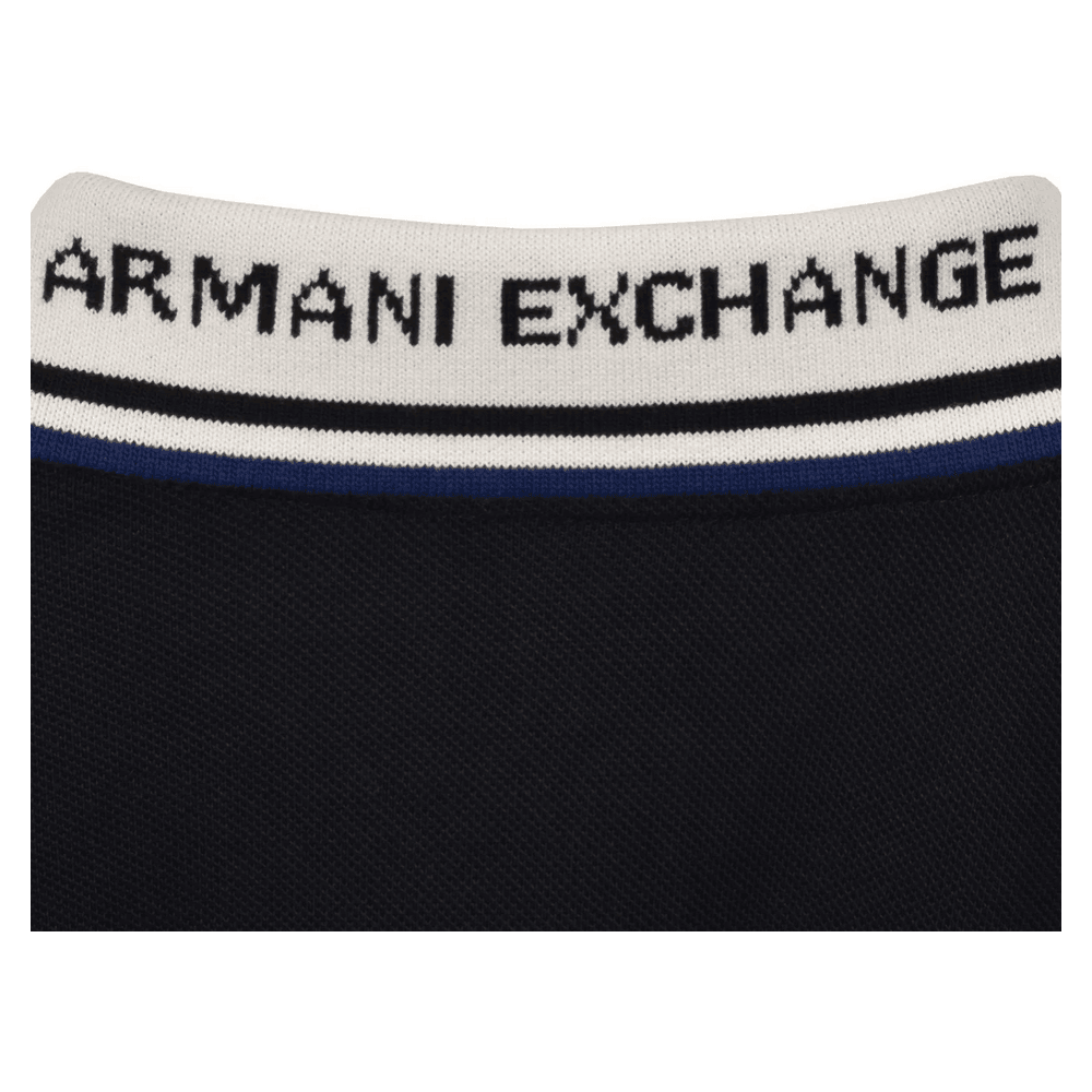 Collar Logo Navy Polo Shirt