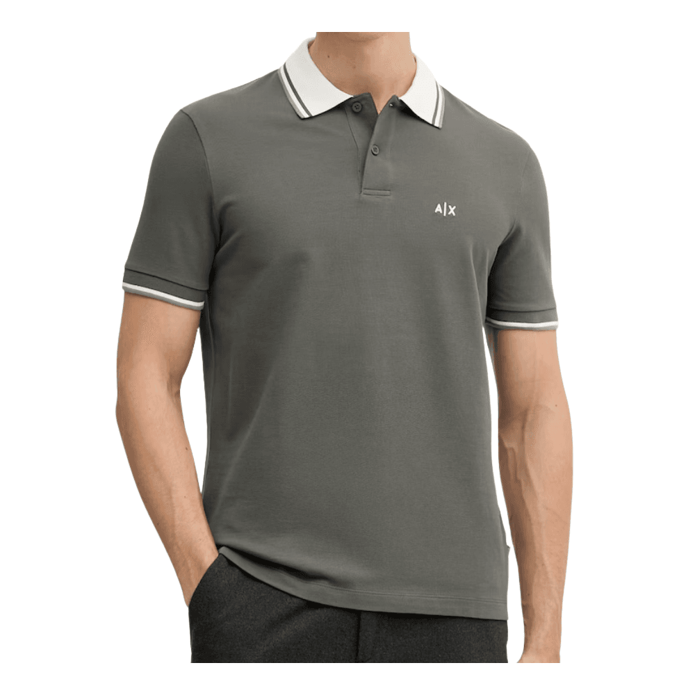 Collar Logo Khaki Green Polo Shirt
